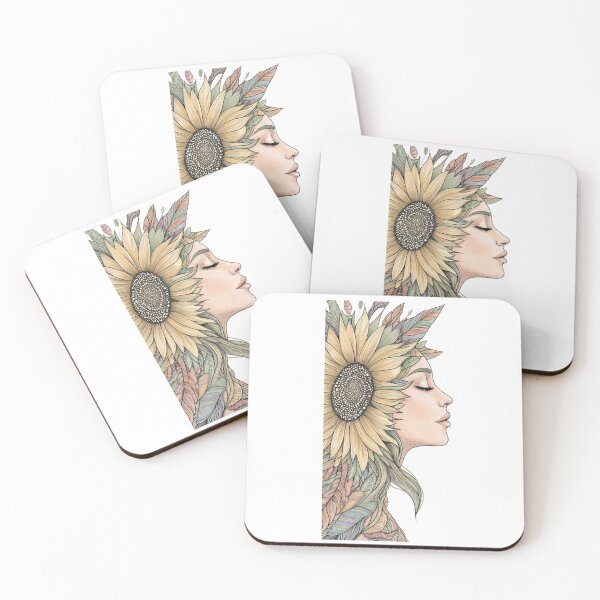 Item preview, Sunflower Soul: Boho Nature Profile Art designed and sold by DoodleIntricate.
