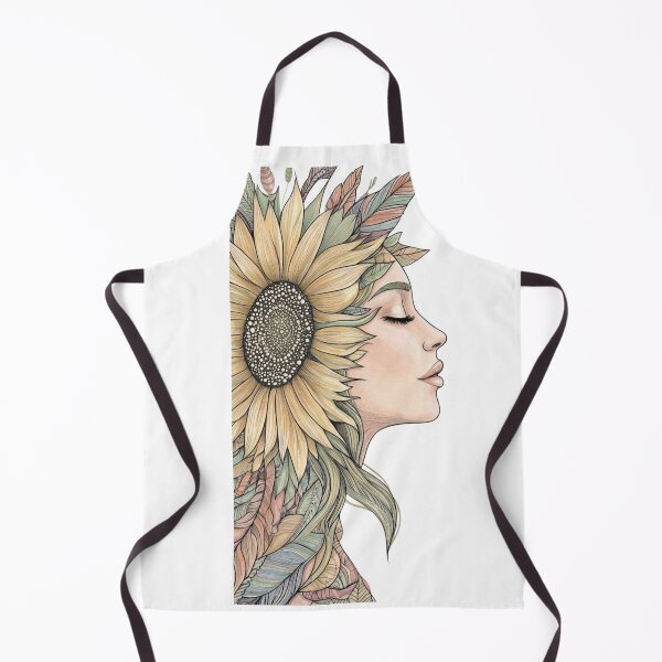 Item preview, Sunflower Soul: Boho Nature Profile Art designed and sold by DoodleIntricate.