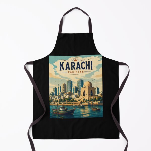 Item preview, Karachi in Sindh Pakistan, Vintage Art Travel Landscape designed and sold by MaateoDesign.