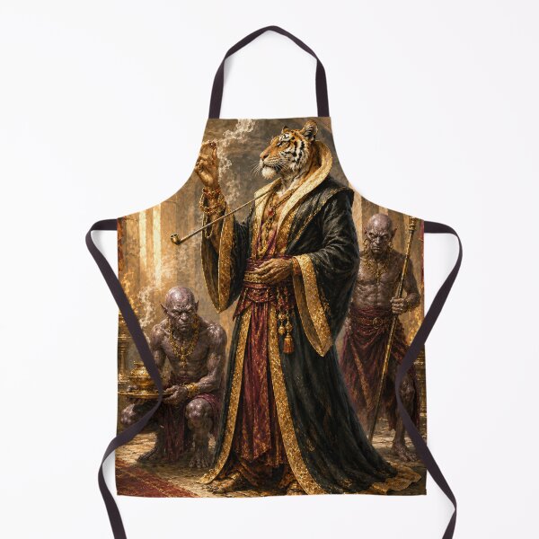 Item preview, Rakshasa Lord of the Golden Court – Dark Fantasy Tiger Demon Art | Neo Frazetta Style designed and sold by ITSimagination.