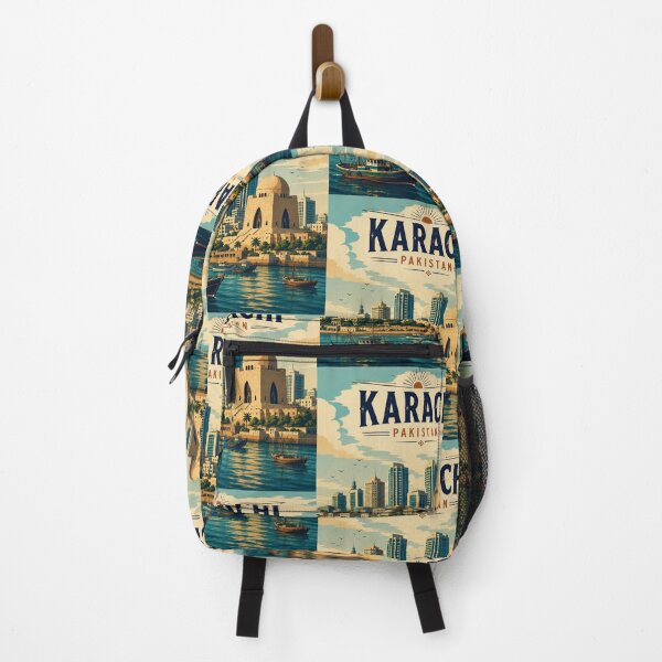 Item preview, Karachi in Sindh Pakistan, Vintage Art Travel Landscape designed and sold by MaateoDesign.