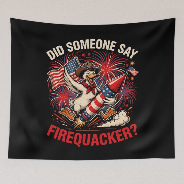Item preview, Did Someone Say Firequacker Funny Patriotic Fireworks Duck designed and sold by Redgiant87x.