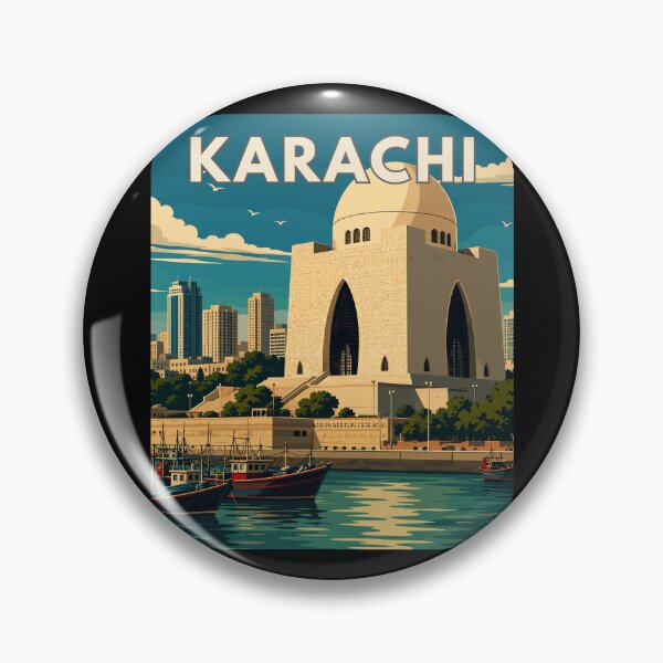 Item preview, Karachi in Pakistan, Vintage Art Travel Landscape designed and sold by MaateoDesign.