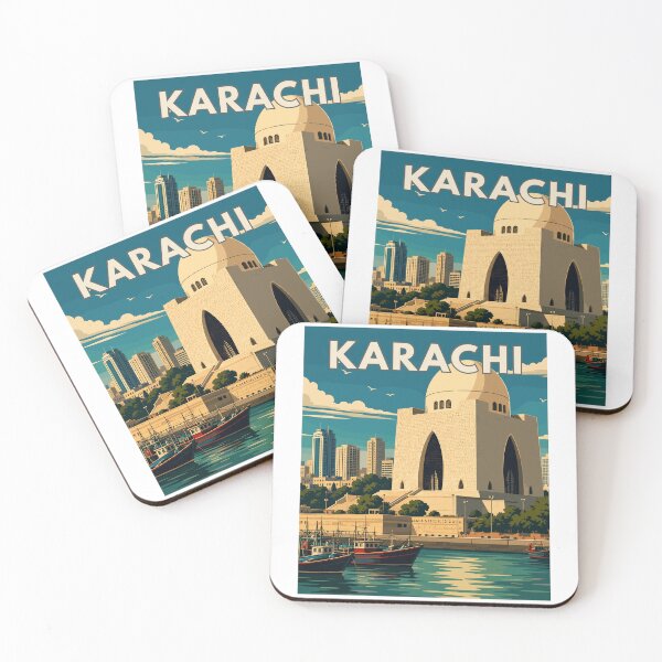 Item preview, Karachi in Pakistan, Vintage Art Travel Landscape designed and sold by MaateoDesign.