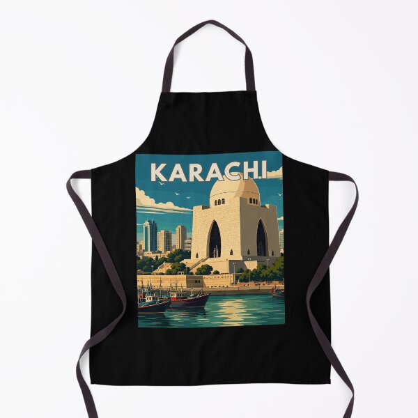 Item preview, Karachi in Pakistan, Vintage Art Travel Landscape designed and sold by MaateoDesign.