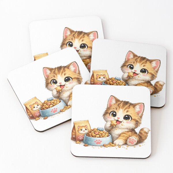 Item preview, Cute Baby Cat Eating designed and sold by LumatoneStudio.