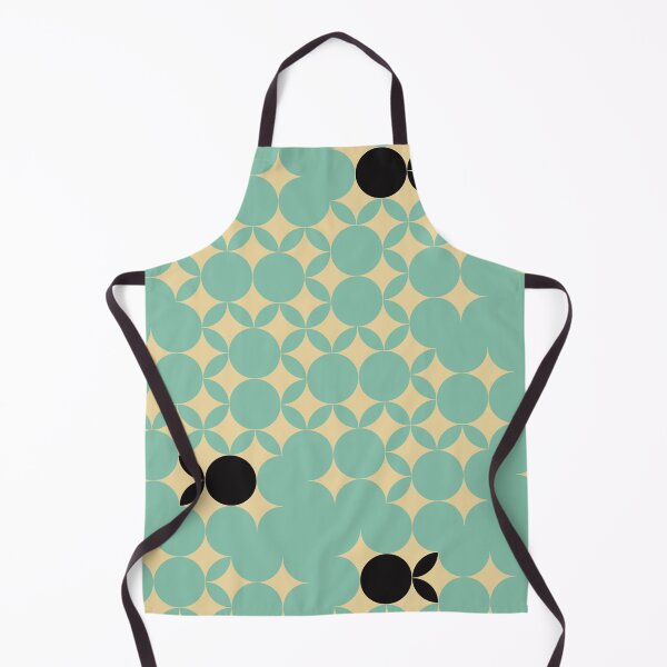 Item preview, Beige Seventies pattern with black fruits in a light green background designed and sold by StefanStudioArt.