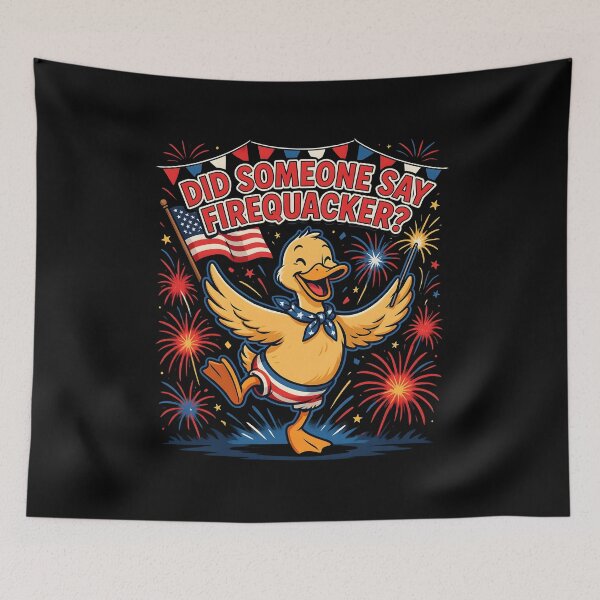 Item preview, Did Someone Say Firequacker Cute Duck Fireworks American Flag designed and sold by Redgiant87x.