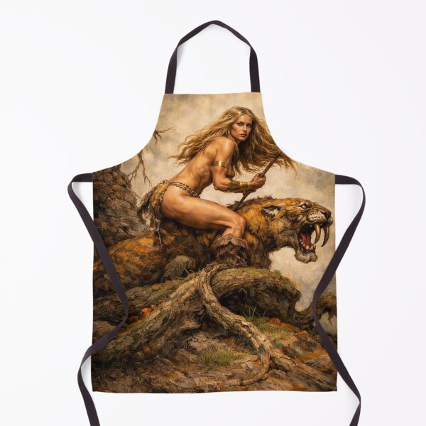 Item preview, Sabertooth Huntress – Prehistoric Fantasy Warrior designed and sold by ITSimagination.