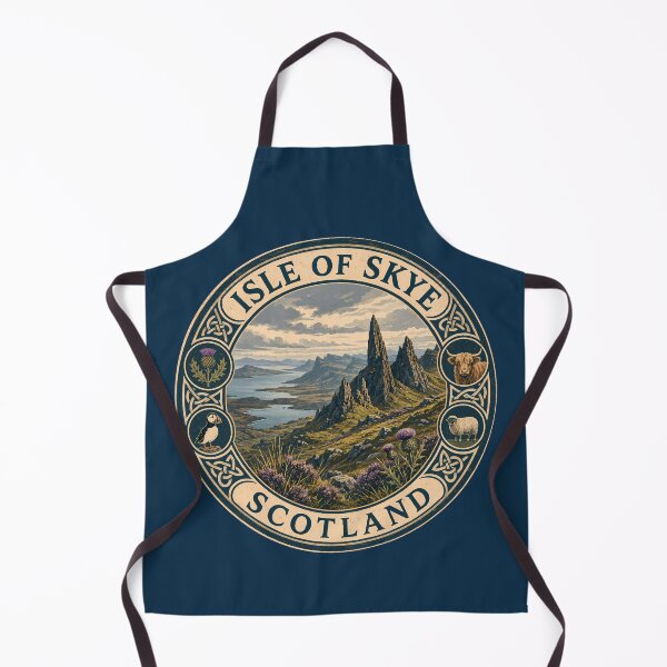 Item preview, Isle of Skye Scotland Illustration Travel Art Badge designed and sold by KrisSidDesigns.