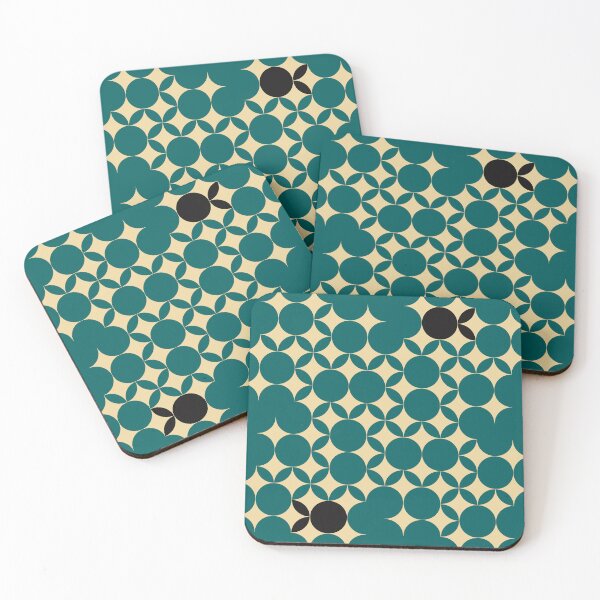 Item preview, Beige Seventies pattern with black fruits in a green background  designed and sold by StefanStudioArt.