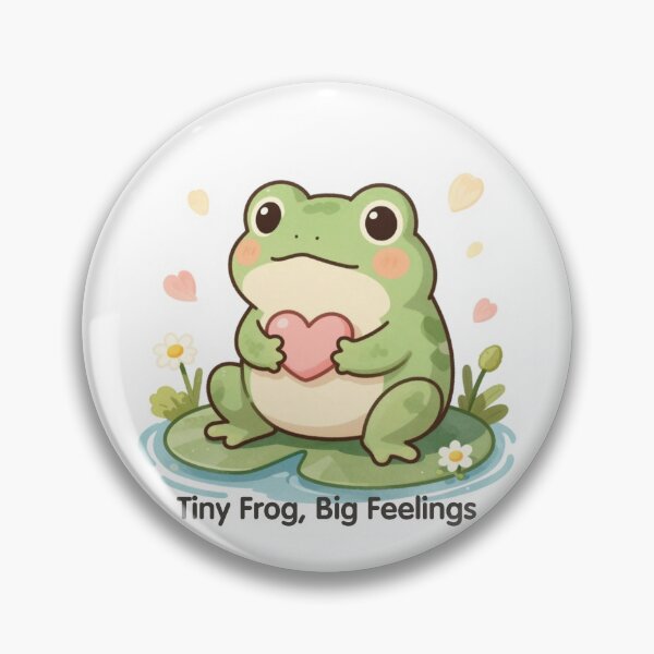 Item preview, Tiny Frog Big Feelings Cute Cottagecore Frog Sticker designed and sold by Cozy Chaos Studio Co.
