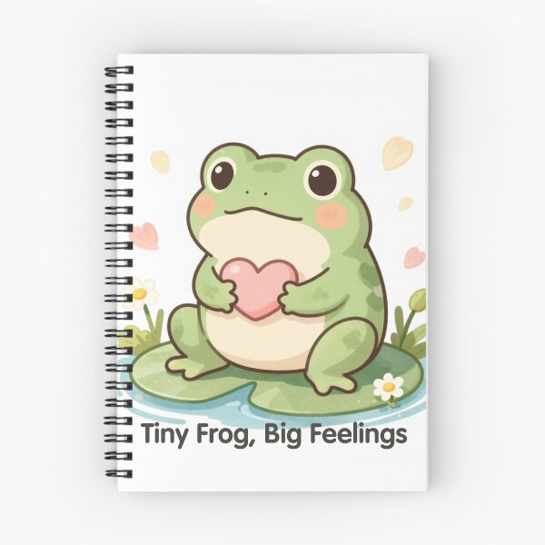 Item preview, Tiny Frog Big Feelings Cute Cottagecore Frog Sticker designed and sold by Cozy Chaos Studio Co.