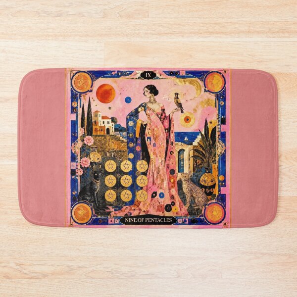 Item preview, Nine of Pentacles - The Lady of Abundance | Luxury Art Deco Tarot designed and sold by Natalia-Vlad.