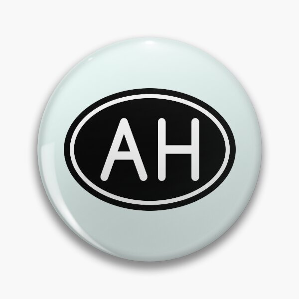 Item preview, AH Initials Monogram Oval White Letters designed and sold by Jeallan Designs.