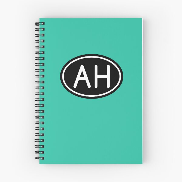 Item preview, AH Initials Monogram Oval White Letters designed and sold by Jeallan Designs.