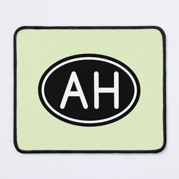Item preview, AH Initials Monogram Oval White Letters designed and sold by Jeallan Designs.