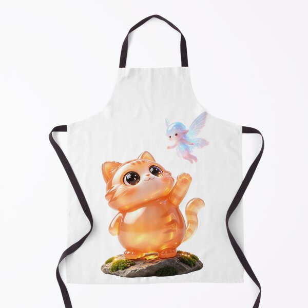 Item preview, The Fairy Friend - Cute Emerald Cat Meeting a Magical Sprite designed and sold by ABYSSLAB.