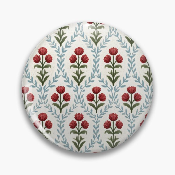 Item preview, Vintage Red and Blue Floral Trellis Pattern designed and sold by LouieVanille.