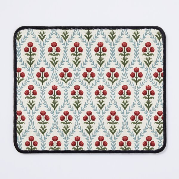 Item preview, Vintage Red and Blue Floral Trellis Pattern designed and sold by LouieVanille.