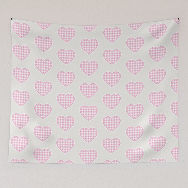 Item preview, Cute Pink Gingham Heart Pattern Design designed and sold by Cleairydelulu.