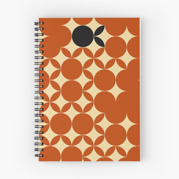 Item preview, Beige Seventies pattern with black fruits in a orange burned background  designed and sold by StefanStudioArt.