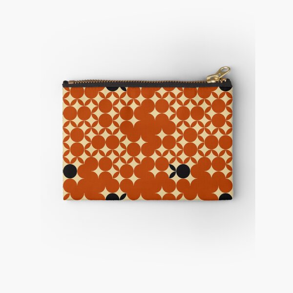 Item preview, Beige Seventies pattern with black fruits in a orange burned background  designed and sold by StefanStudioArt.
