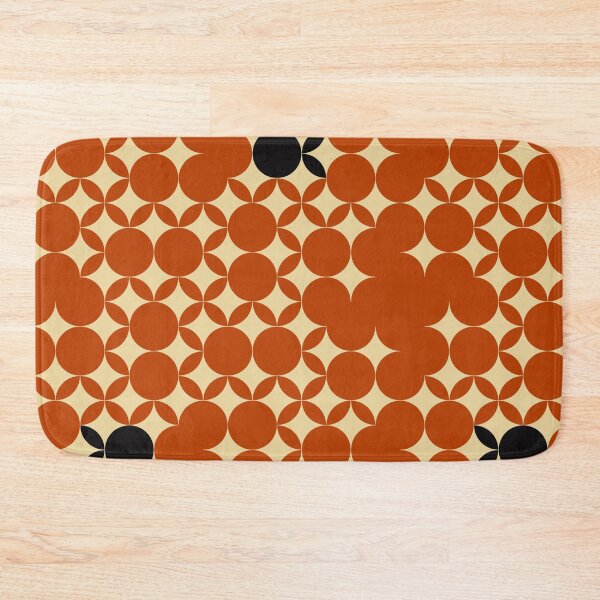 Item preview, Beige Seventies pattern with black fruits in a orange burned background  designed and sold by StefanStudioArt.