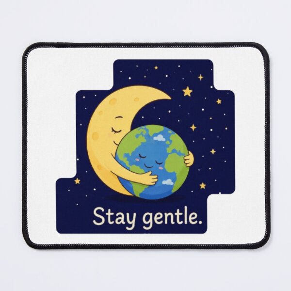 Item preview, Stay Gentle Cute Moon Hugging Earth Celestial Design designed and sold by Miheerala.