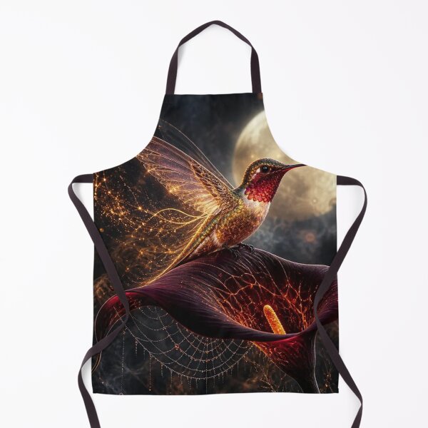 Item preview, Magical Hummingbird on Flower with Full Moon designed and sold by Pioneer Spirit Market.