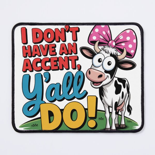 Item preview, Funny Cow Quote "I don't have and accent, y'all do!" designed and sold by Michelle's Views.