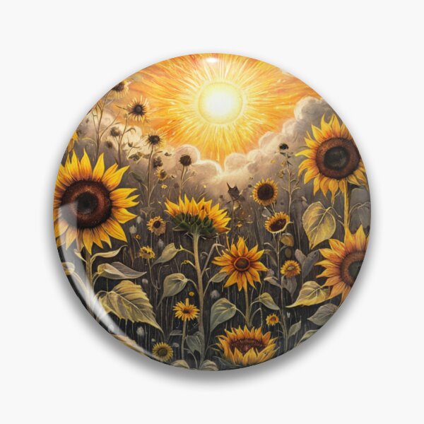 Item preview, Sunflower Stormy Sky Art | Golden Sunflower Field Under Dramatic Clouds designed and sold by LONE SPIRIT CO..