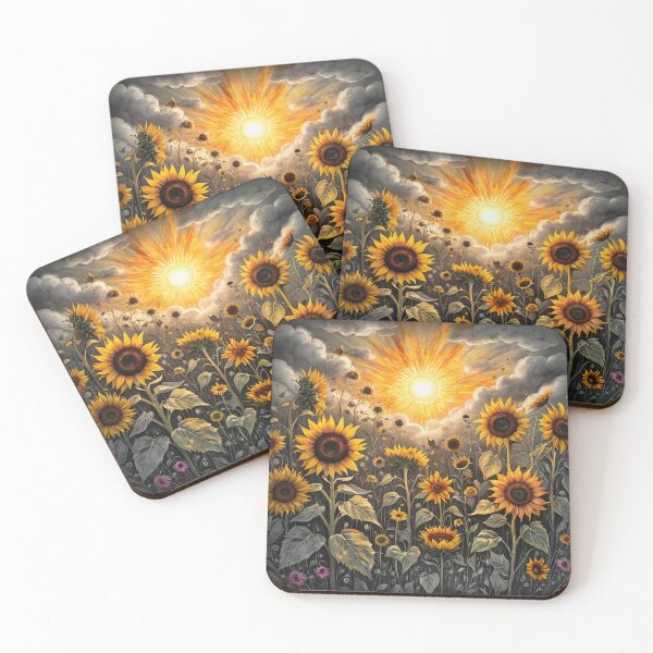 Item preview, Sunflower Stormy Sky Art | Golden Sunflower Field Under Dramatic Clouds designed and sold by LONE SPIRIT CO..