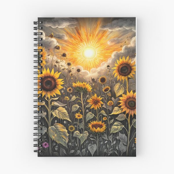 Item preview, Sunflower Stormy Sky Art | Golden Sunflower Field Under Dramatic Clouds designed and sold by LONE SPIRIT CO..