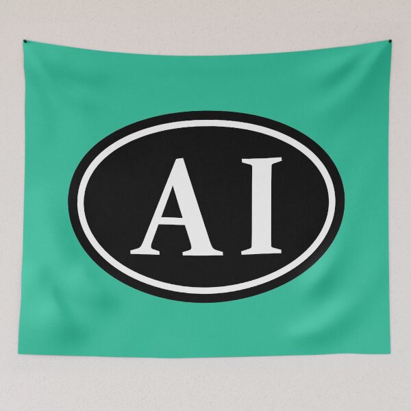 Item preview, AI Initials Monogram Oval White Letters designed and sold by Jeallan Designs.