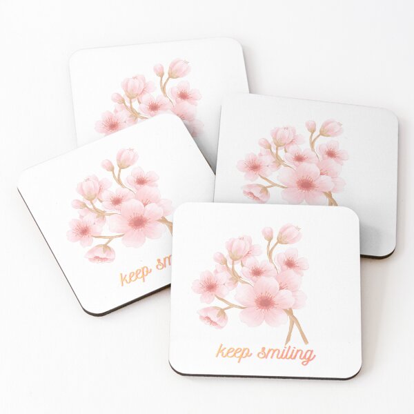 Item preview, keep smiling pink floral inspirational quote minimalist design designed and sold by SarikaPal.