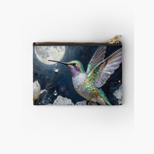 Item preview, Magical Hummingbird on Flower with Full Moon designed and sold by Pioneer Spirit Market.