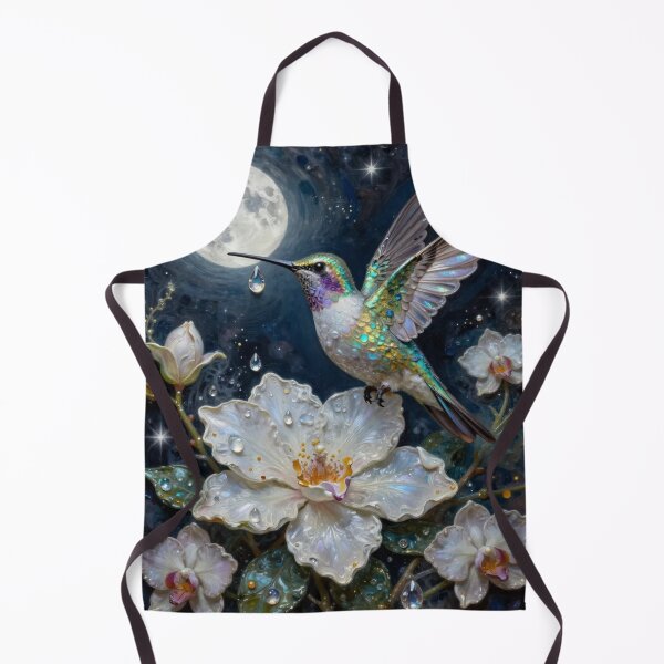 Item preview, Magical Hummingbird on Flower with Full Moon designed and sold by Pioneer Spirit Market.