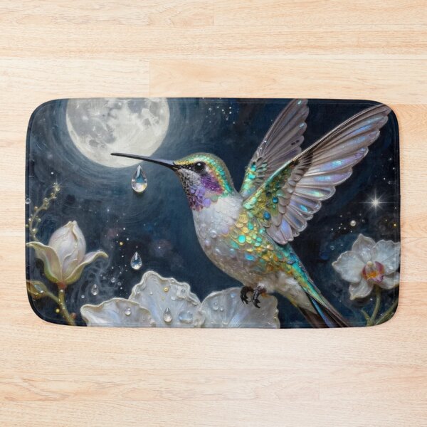 Artikelvorschau, Magical Hummingbird on Flower with Full Moon entworfen und verkauft von Pioneer Spirit Market.
