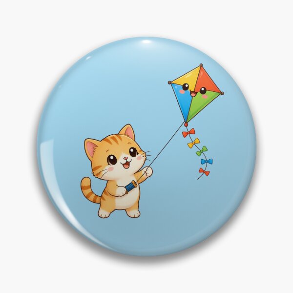 Item preview, Cute Kawaii Cat Flying Colorful Rainbow Kite designed and sold by Seculinator.