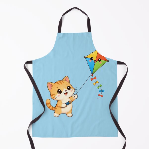 Item preview, Cute Kawaii Cat Flying Colorful Rainbow Kite designed and sold by Seculinator.