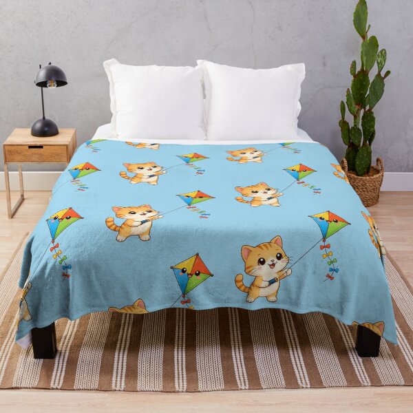 Item preview, Cute Kawaii Cat Flying Colorful Rainbow Kite designed and sold by Seculinator.