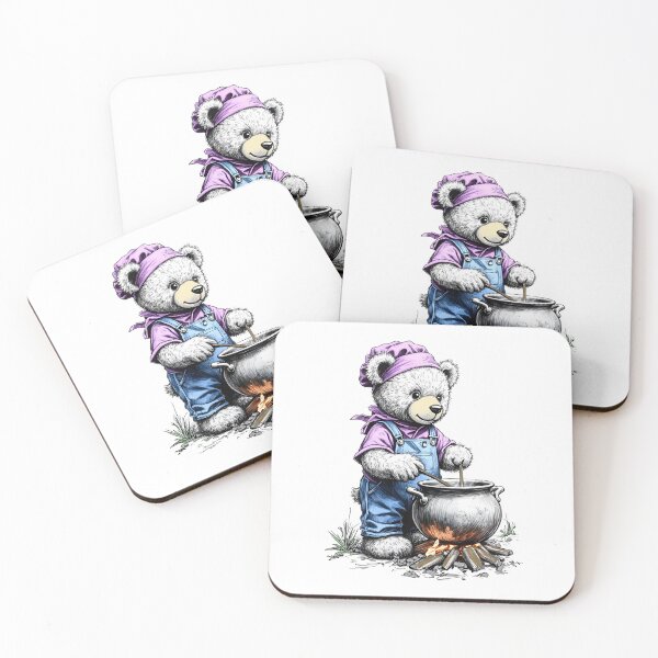 Item preview, Teddy Bear Outdoors Coocking Cartoon designed and sold by Museum Of Non-Existing Art.