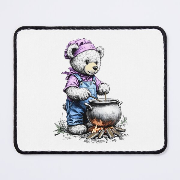 Item preview, Teddy Bear Outdoors Coocking Cartoon designed and sold by Museum Of Non-Existing Art.