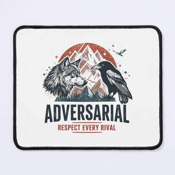 Item preview, Adversarial – Respect Every Rival | Wolf & Raven Vintage Nature Graphic T-Shirt designed and sold by Vvmd.
