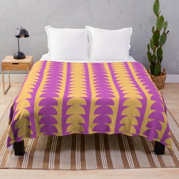 Item preview, Groovy Pop Art Semi Geometric Circles in Purple and Yellow designed and sold by nineFlorals.