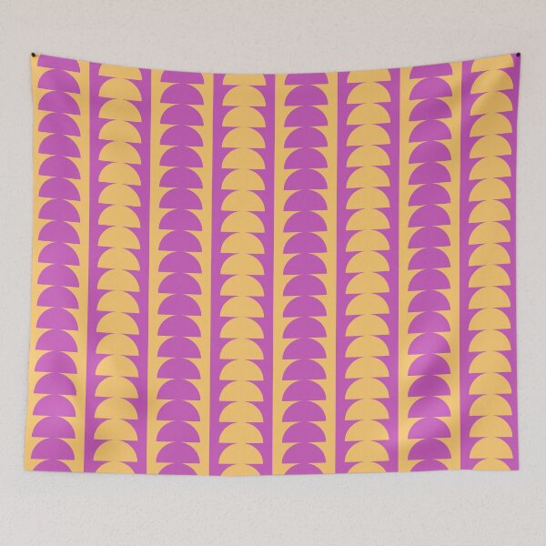 Item preview, Groovy Pop Art Semi Geometric Circles in Purple and Yellow designed and sold by nineFlorals.
