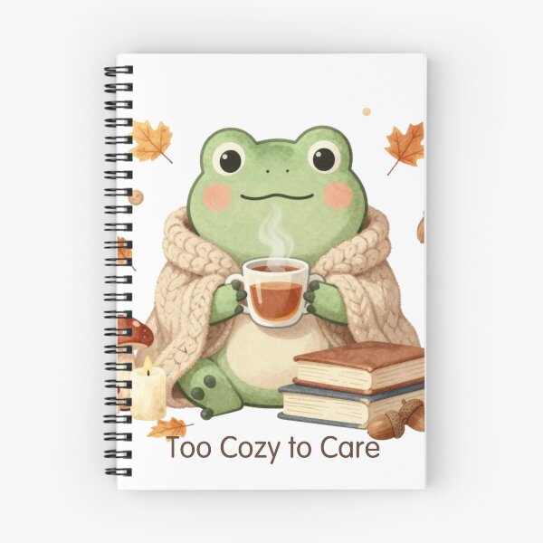 Item preview, Too Cozy to Care Frog Cozy Cottagecore Blanket Frog Art designed and sold by Cozy Chaos Studio Co.