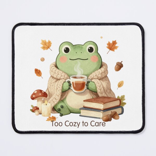 Item preview, Too Cozy to Care Frog Cozy Cottagecore Blanket Frog Art designed and sold by Cozy Chaos Studio Co.