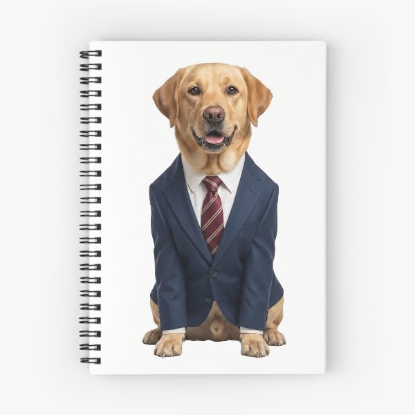 Item preview, The Boss — Golden Labrador in a Business Suit designed and sold by CanaryVibesArt.